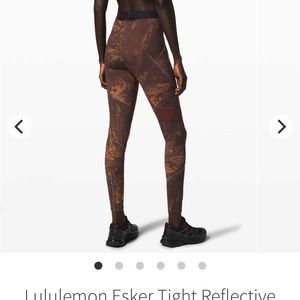 RARE LULULEMON LAB Esker tights size 10, reflective strips, Lava print, Luxtreme